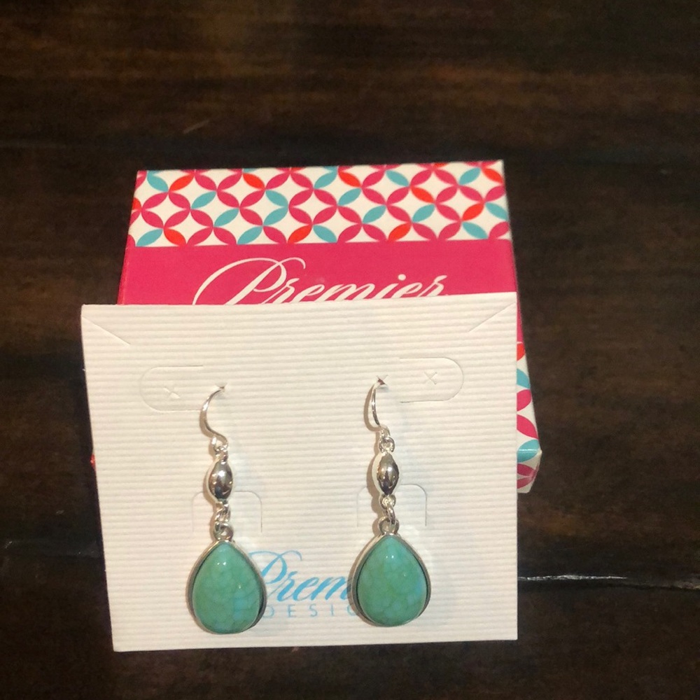 Turquoise and silver earrings